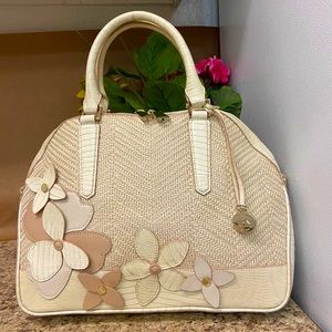 Brahmin Cream Hudson Satchel